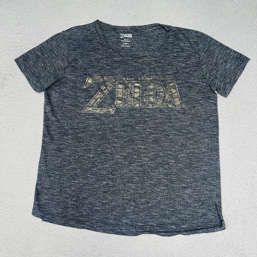 Riachuelo Nintendo The Legend Of Zelda T Shirt Women's Sz M Gray‎ Faded Logo Tee